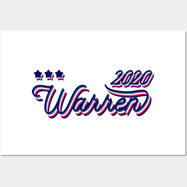 Elizabeth Warren 2020, Presidential Candidate - cool vintage style in Red White and Blue Wall Art by YourGoods